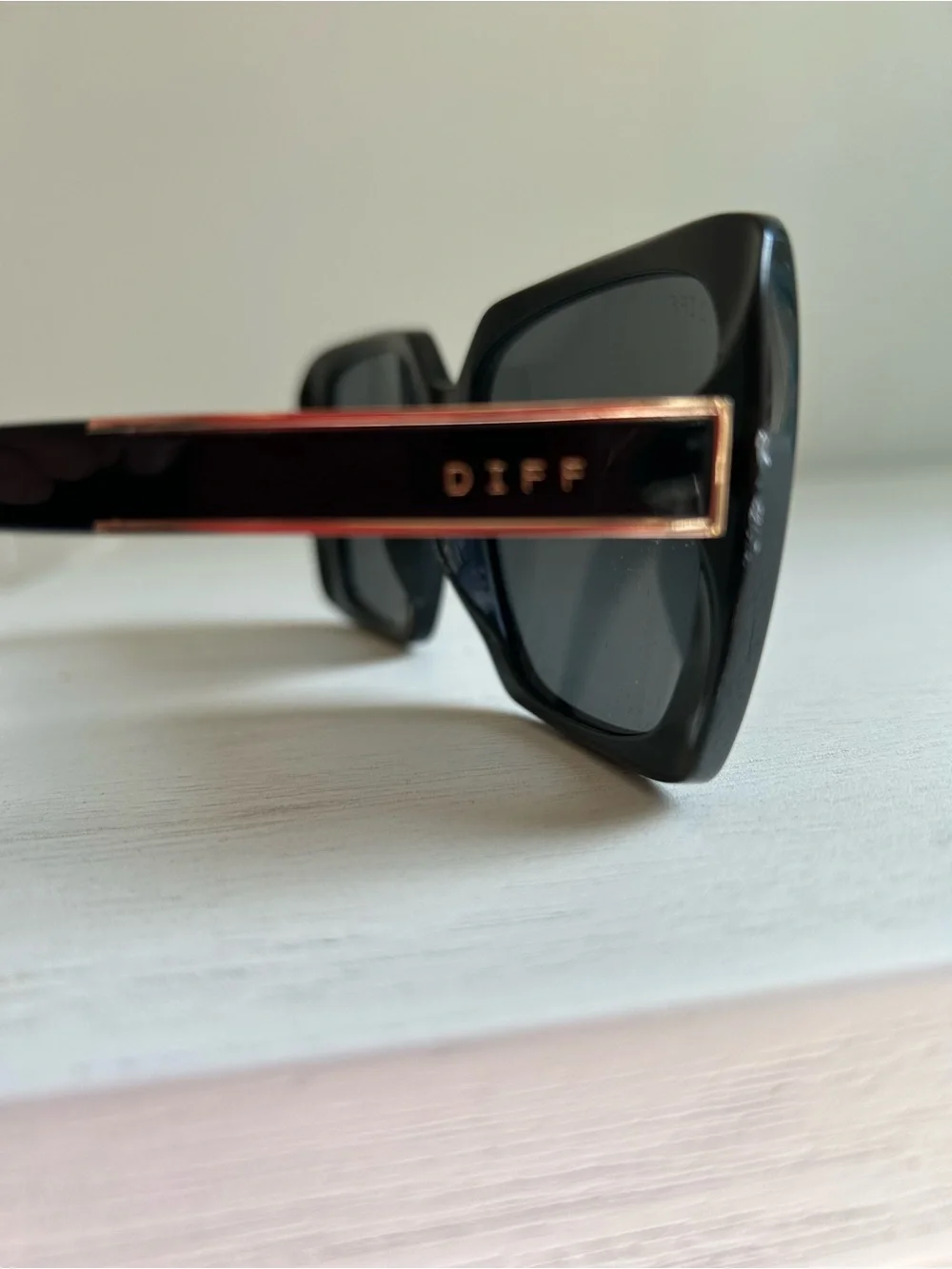 Diff Eyewear Black Frames with Gradient Brown Lenses